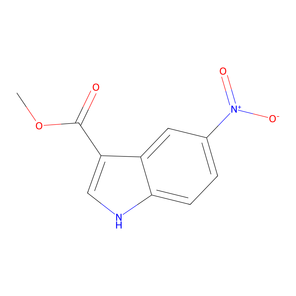 Methyl 5-nitro-1H-indole-3-carboxylate molecular structure, CAS 686747-51-3