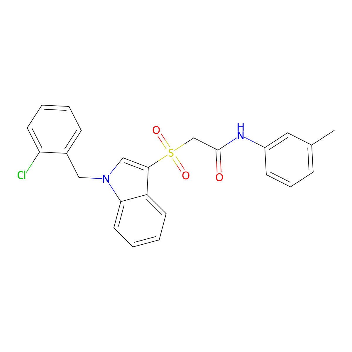 2-[1-[(2-chlorophenyl)methyl]indol-3-yl]sulfonyl-N-(3-methylphenyl)acetamide molecular structure, CAS 686749-04-2