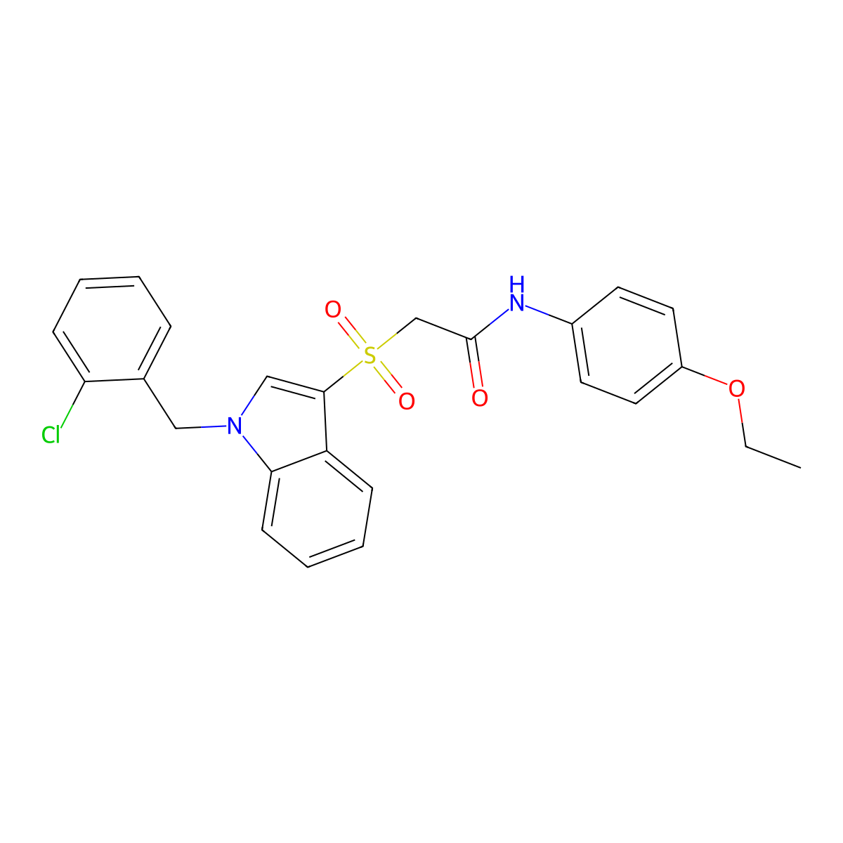 2-[1-[(2-chlorophenyl)methyl]indol-3-yl]sulfonyl-N-(4-ethoxyphenyl)acetamide molecular structure, CAS 686749-05-3
