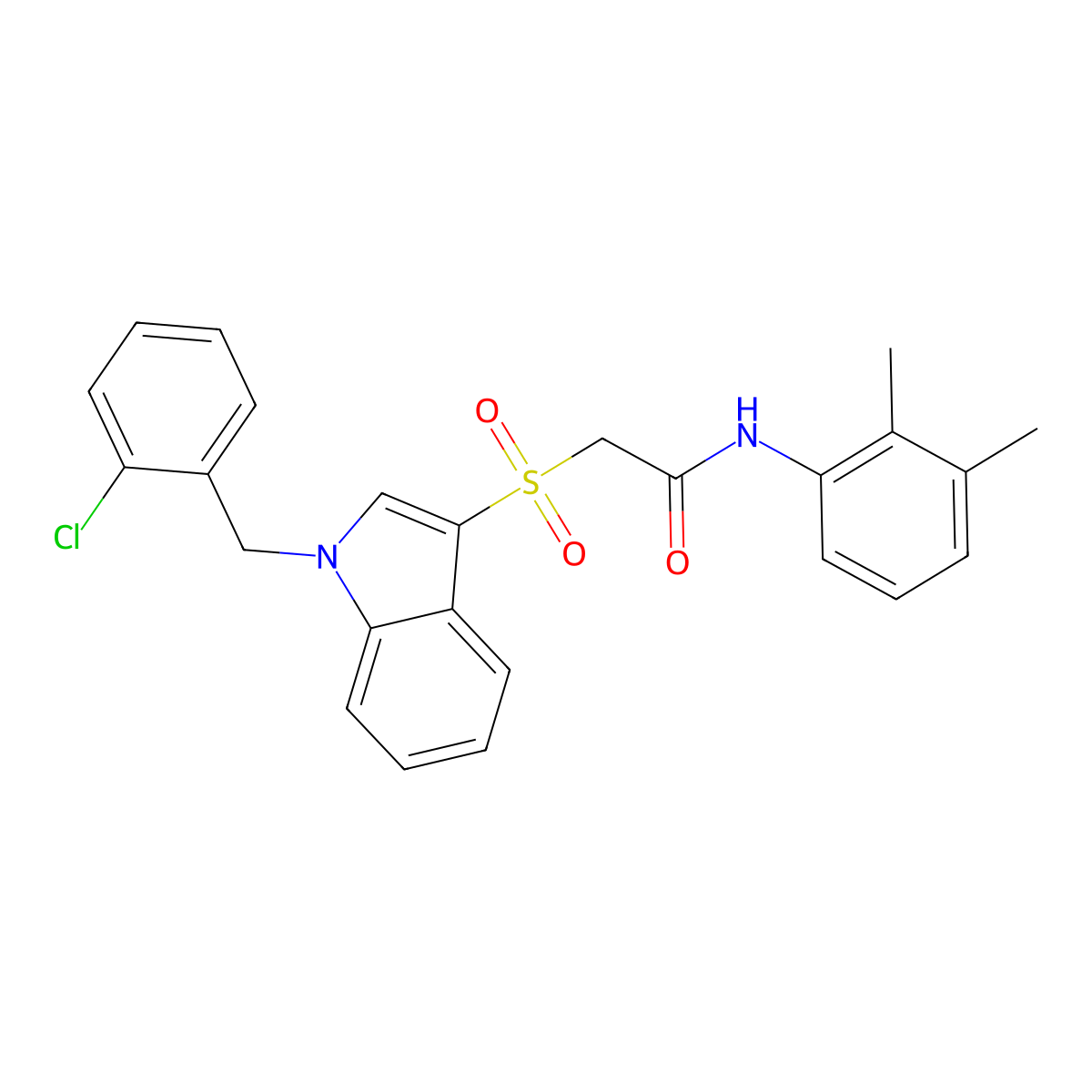 2-[1-[(2-chlorophenyl)methyl]indol-3-yl]sulfonyl-N-(2,3-dimethylphenyl)acetamide molecular structure, CAS 686749-06-4