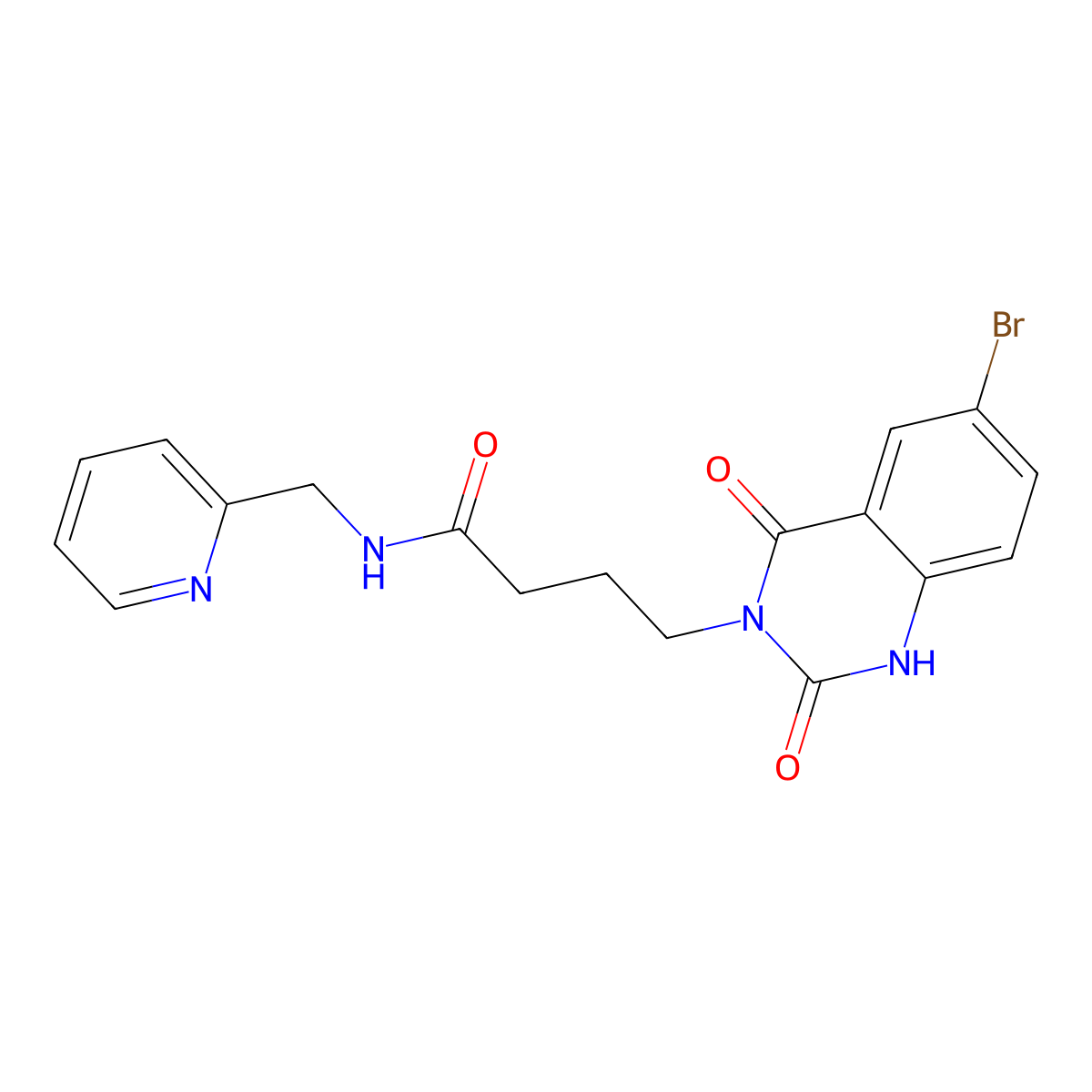 4-(6-bromo-2,4-dioxo-1H-quinazolin-3-yl)-N-(pyridin-2-ylmethyl)butanamide molecular structure, CAS 686749-14-4