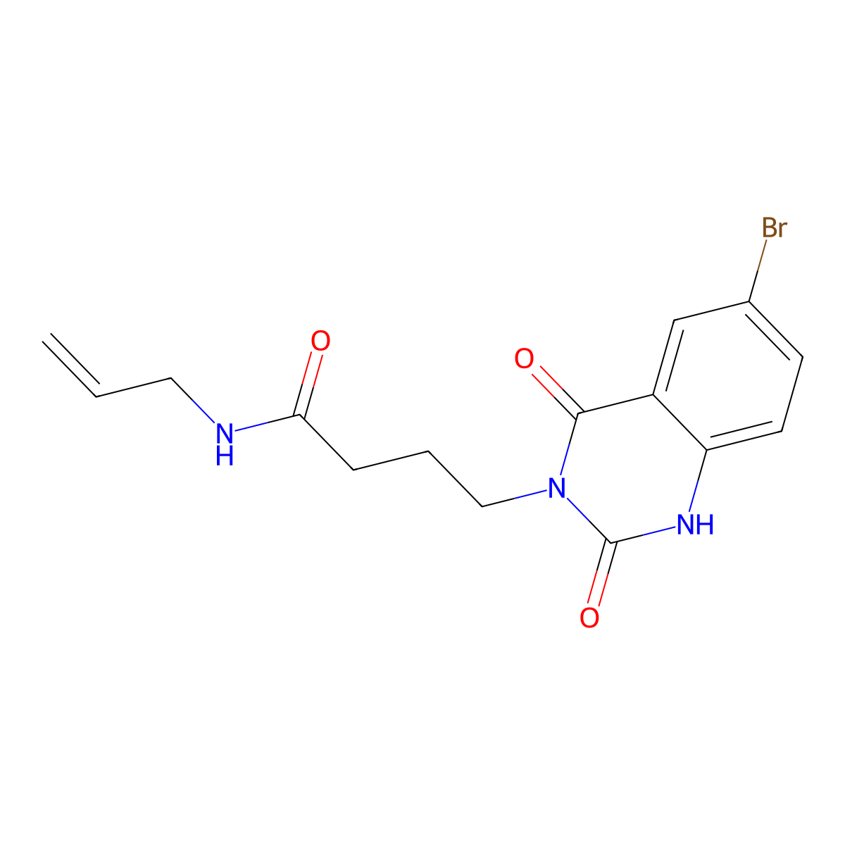 4-(6-bromo-2,4-dioxo-1H-quinazolin-3-yl)-N-prop-2-enylbutanamide molecular structure, CAS 686749-16-6