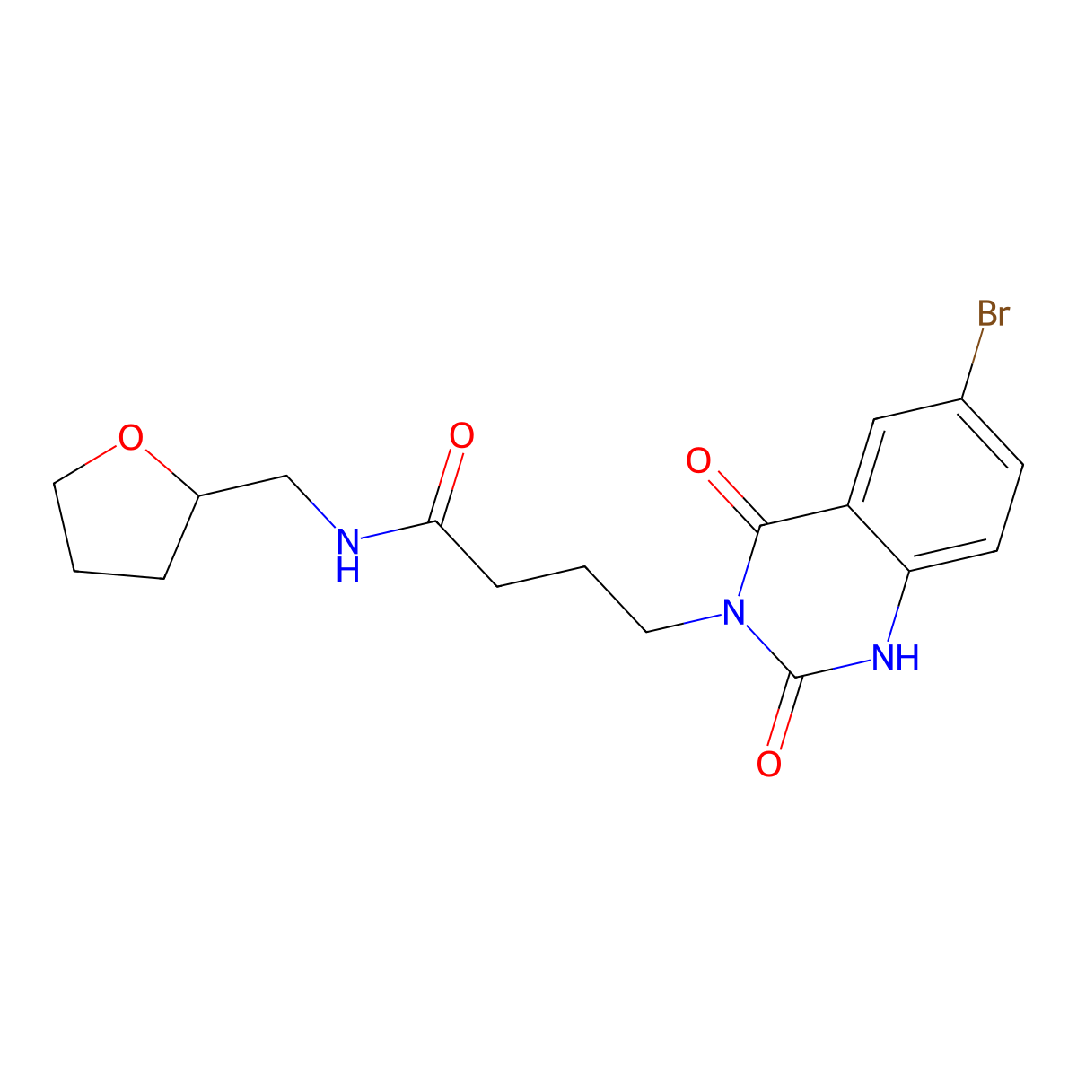 4-(6-bromo-2,4-dioxo-1H-quinazolin-3-yl)-N-(oxolan-2-ylmethyl)butanamide molecular structure, CAS 686749-17-7