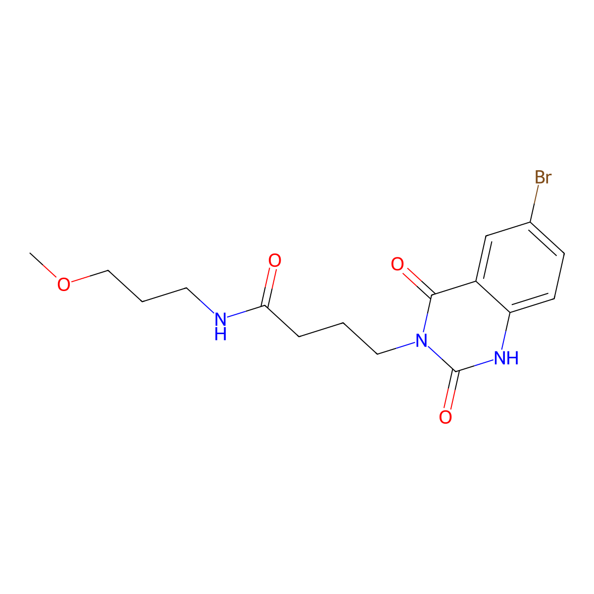 4-(6-bromo-2,4-dioxo-1,2-dihydroquinazolin-3(4H)-yl)-N-(3-methoxypropyl)butanamide molecular structure, CAS 686749-18-8