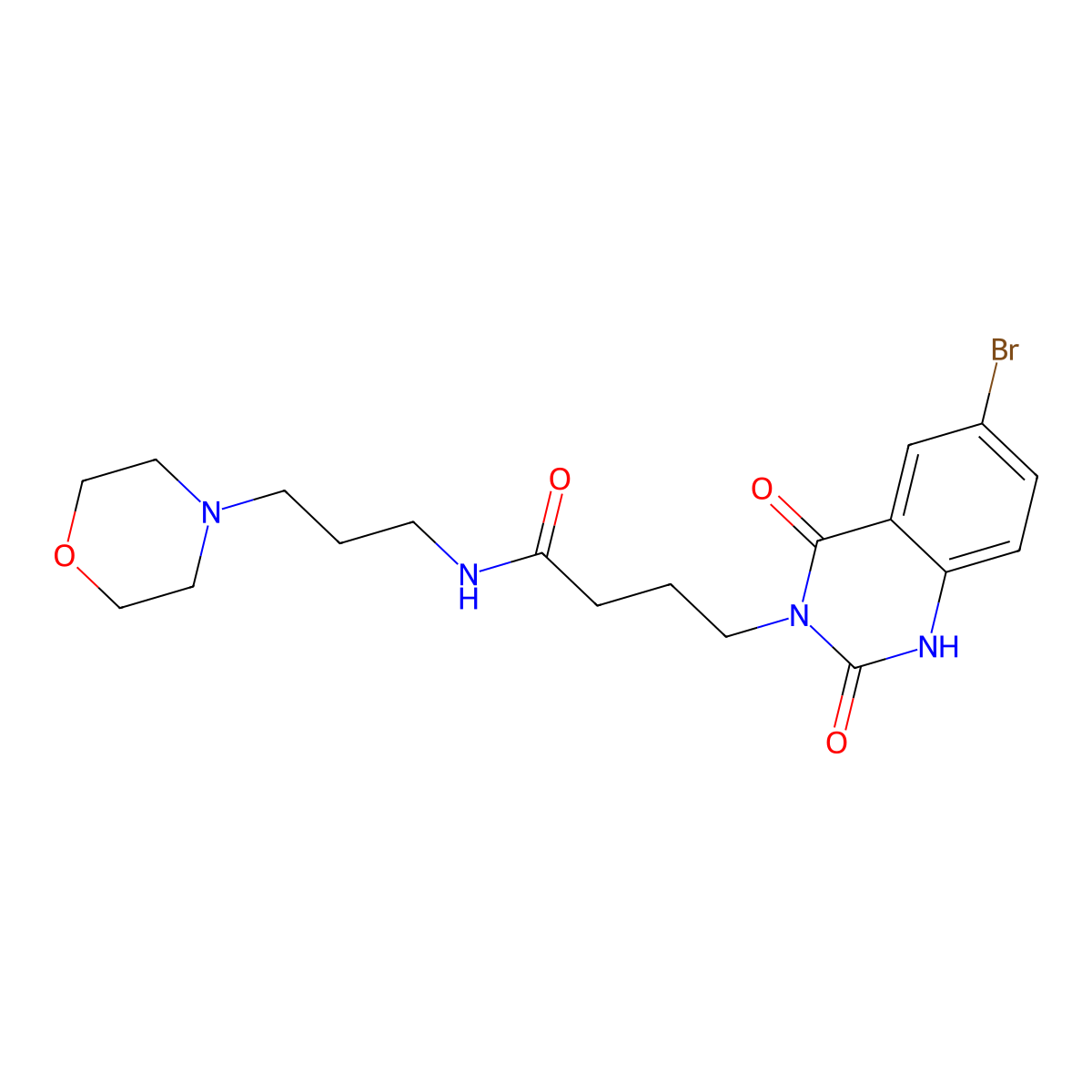 4-(6-bromo-2,4-dioxo-1H-quinazolin-3-yl)-N-(3-morpholin-4-ylpropyl)butanamide molecular structure, CAS 686749-22-4
