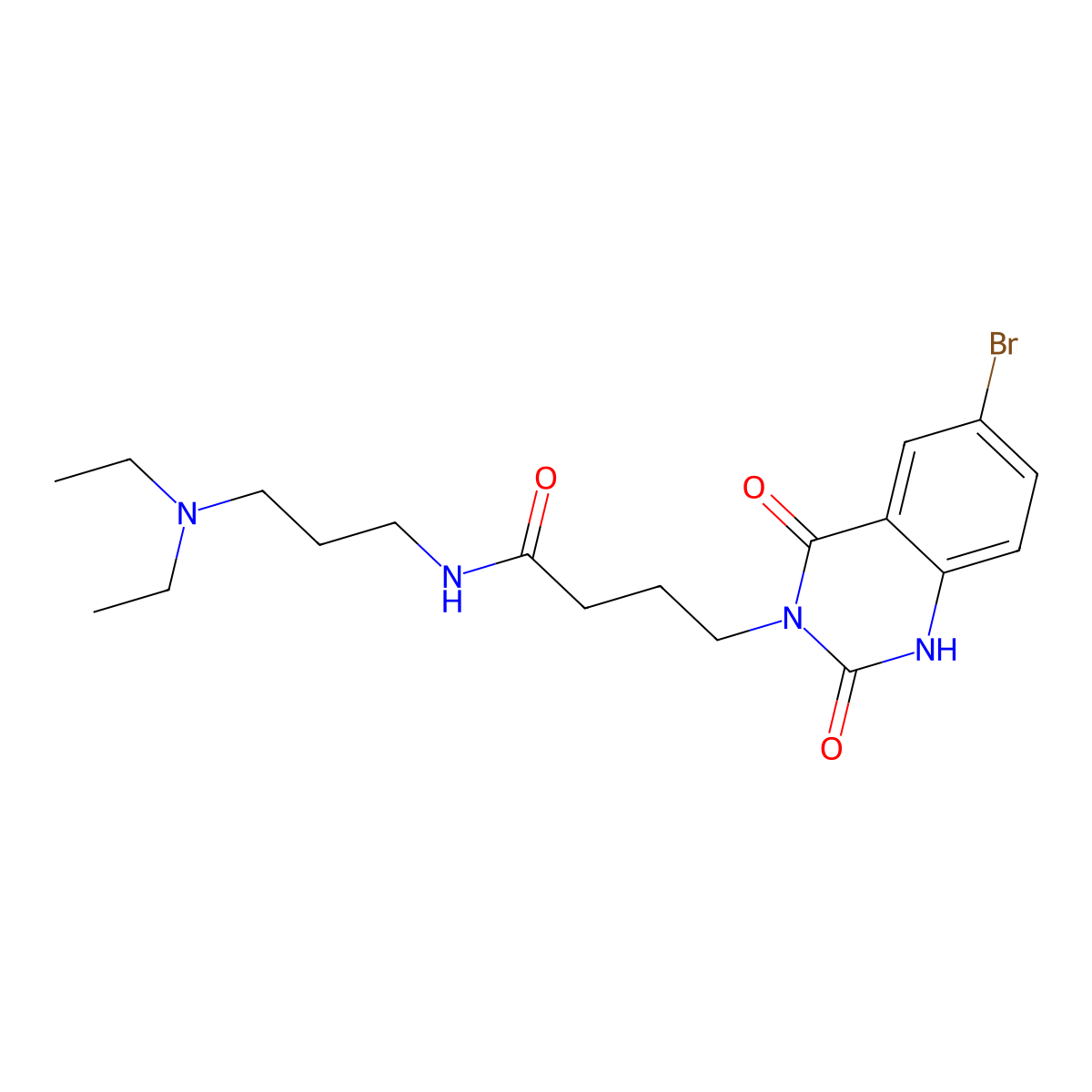 4-(6-bromo-2,4-dioxo-1,2-dihydroquinazolin-3(4H)-yl)-N-(3-(diethylamino)propyl)butanamide molecular structure, CAS 686749-23-5