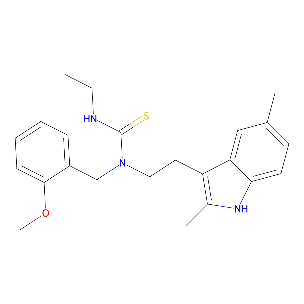 1-[2-(2,5-dimethyl-1H-indol-3-yl)ethyl]-3-ethyl-1-[(2-methoxyphenyl)methyl]thiourea molecular structure, CAS 686751-56-4