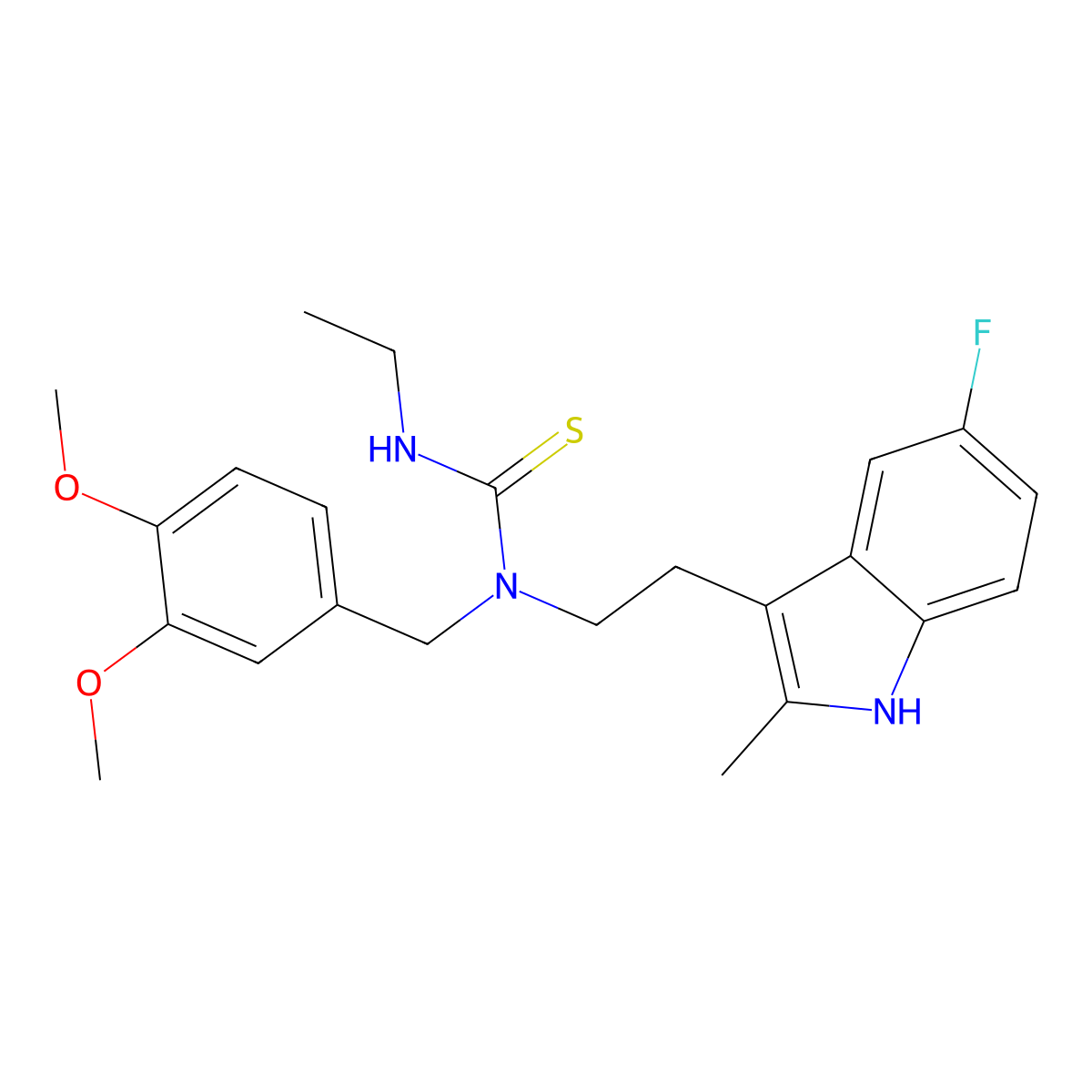 1-[(3,4-dimethoxyphenyl)methyl]-3-ethyl-1-[2-(5-fluoro-2-methyl-1H-indol-3-yl)ethyl]thiourea molecular structure, CAS 686751-72-4
