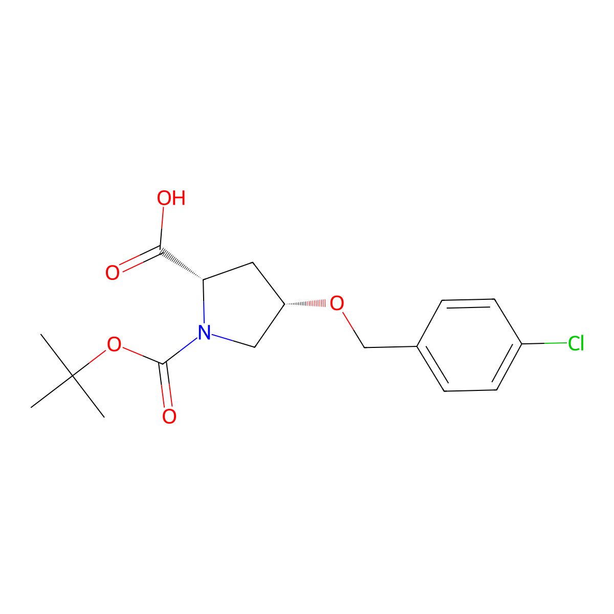 (4S)-1-Boc-4-(4-chlorobenzyloxy)-L-proline molecular structure, CAS 686766-47-2