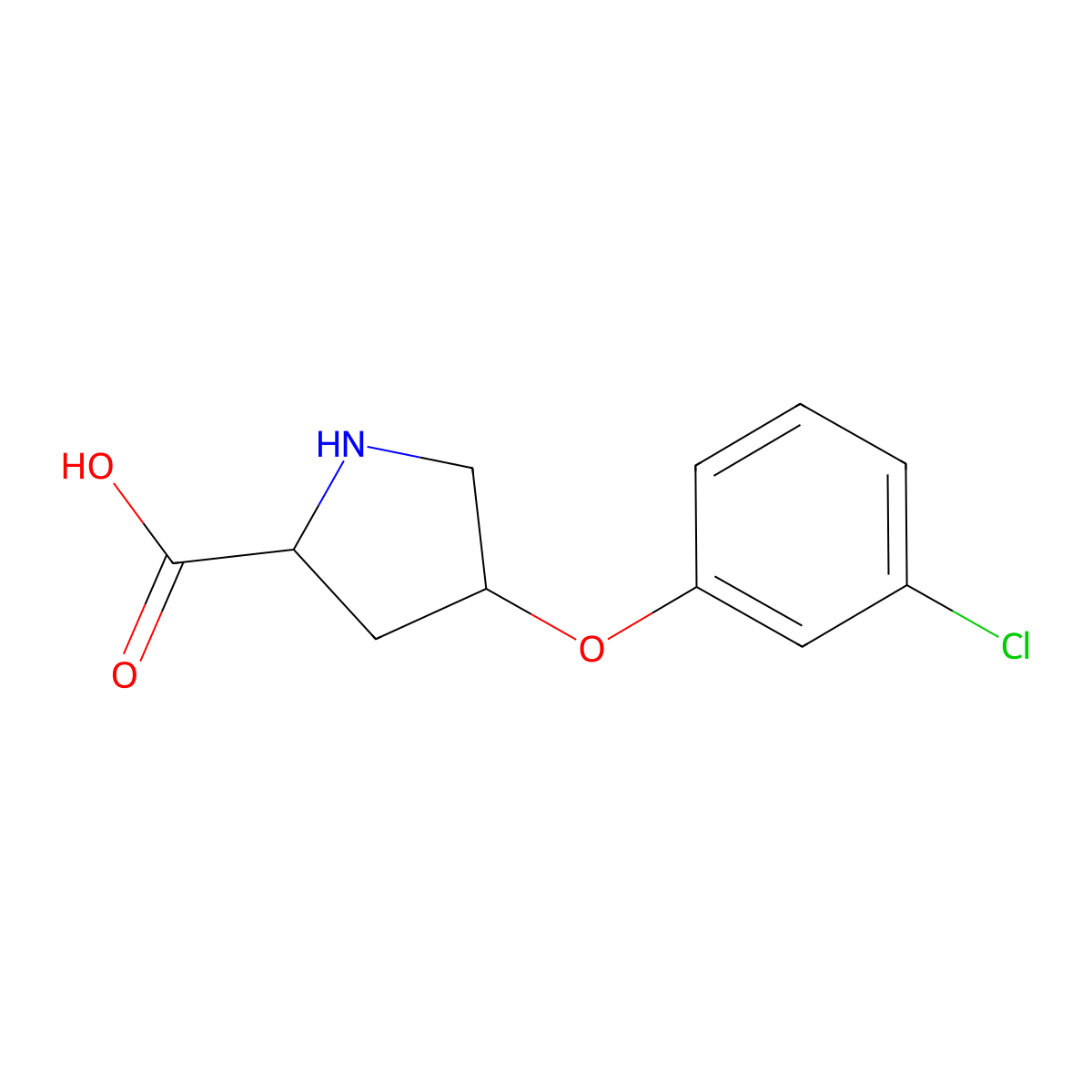 4-(3-Chlorophenoxy)pyrrolidine-2-carboxylic acid molecular structure, CAS 686766-87-0