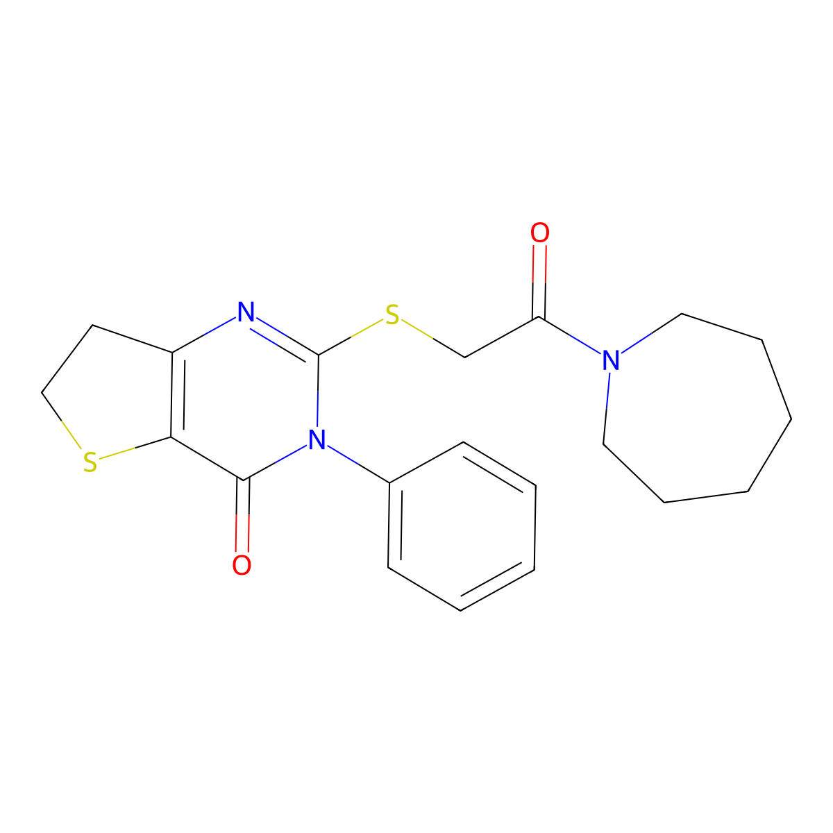 2-[2-(Azepan-1-yl)-2-oxoethyl]sulfanyl-3-phenyl-6,7-dihydrothieno[3,2-d]pyrimidin-4-one molecular structure, CAS 686770-04-7