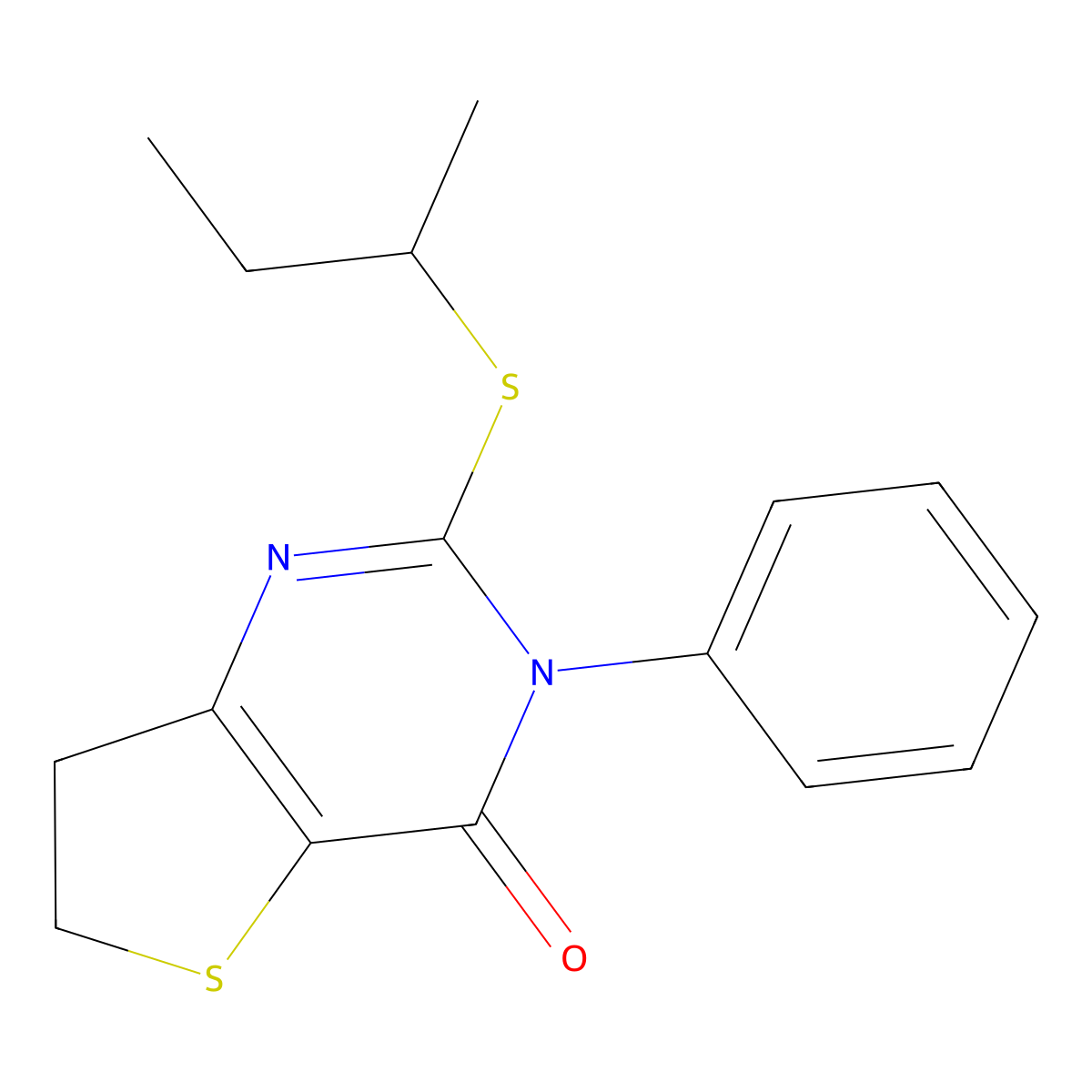 2-Butan-2-ylsulfanyl-3-phenyl-6,7-dihydrothieno[3,2-d]pyrimidin-4-one molecular structure, CAS 686770-82-1