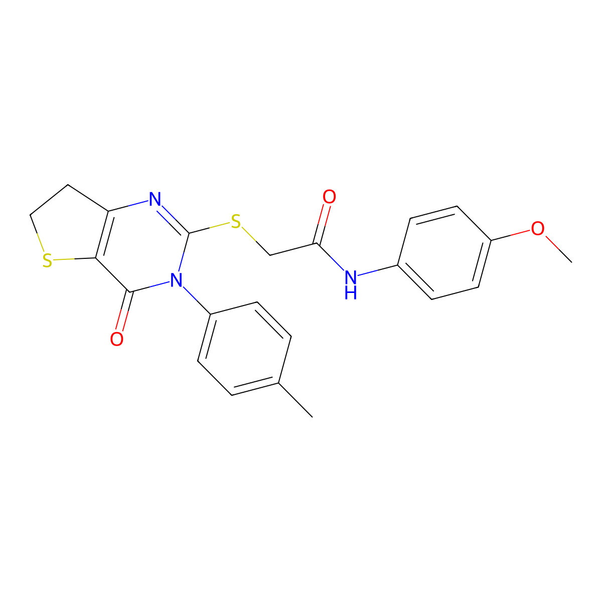 N-(4-methoxyphenyl)-2-[[3-(4-methylphenyl)-4-oxo-6,7-dihydrothieno[3,2-d]pyrimidin-2-yl]sulfanyl]acetamide molecular structure, CAS 686771-32-4