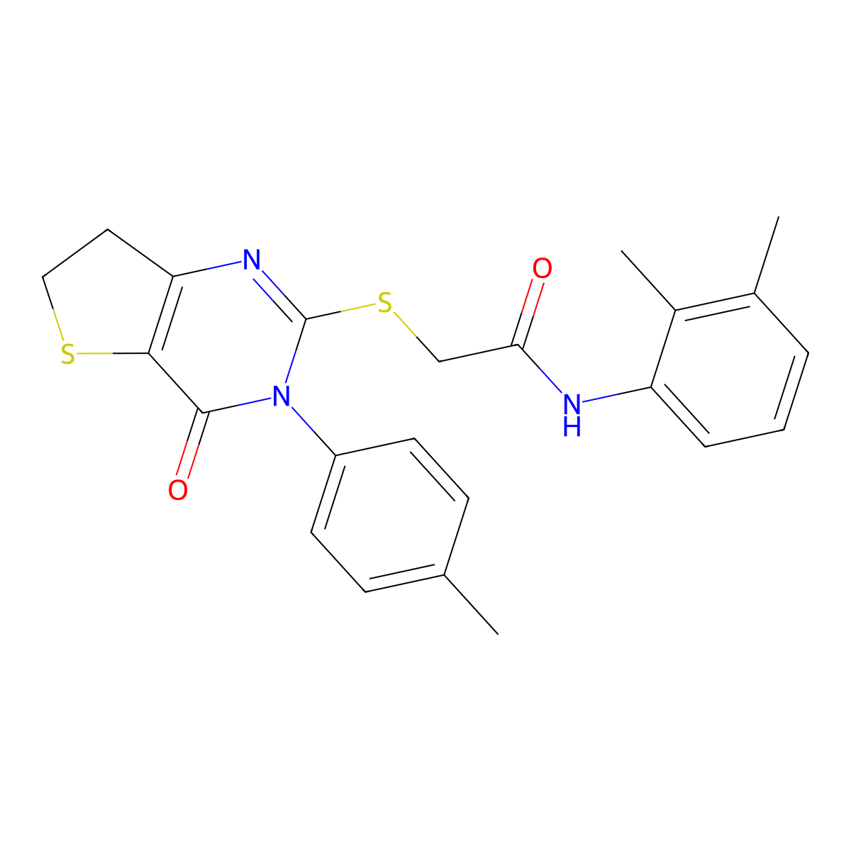 N-(2,3-dimethylphenyl)-2-[[3-(4-methylphenyl)-4-oxo-6,7-dihydrothieno[3,2-d]pyrimidin-2-yl]sulfanyl]acetamide molecular structure, CAS 686771-38-0