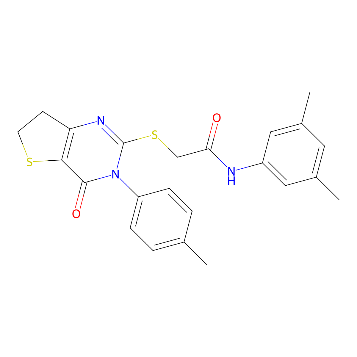 N-(3,5-dimethylphenyl)-2-((4-oxo-3-(p-tolyl)-3,4,6,7-tetrahydrothieno[3,2-d]pyrimidin-2-yl)thio)acetamide molecular structure, CAS 686771-41-5