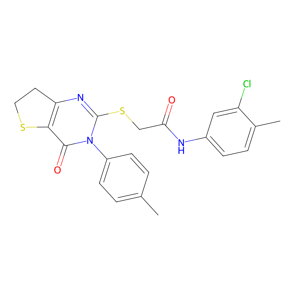 N-(3-chloro-4-methylphenyl)-2-[[3-(4-methylphenyl)-4-oxo-6,7-dihydrothieno[3,2-d]pyrimidin-2-yl]sulfanyl]acetamide molecular structure, CAS 686771-94-8