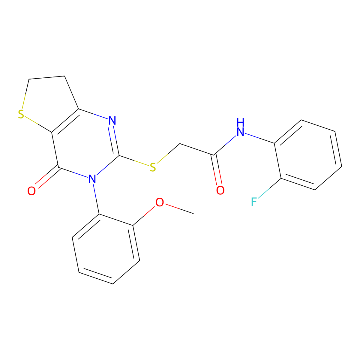 N-(2-fluorophenyl)-2-((3-(2-methoxyphenyl)-4-oxo-3,4,6,7-tetrahydrothieno[3,2-d]pyrimidin-2-yl)thio)acetamide molecular structure, CAS 686772-06-5