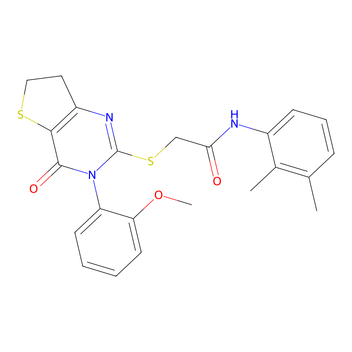N-(2,3-dimethylphenyl)-2-((3-(2-methoxyphenyl)-4-oxo-3,4,6,7-tetrahydrothieno[3,2-d]pyrimidin-2-yl)thio)acetamide molecular structure, CAS 686772-08-7