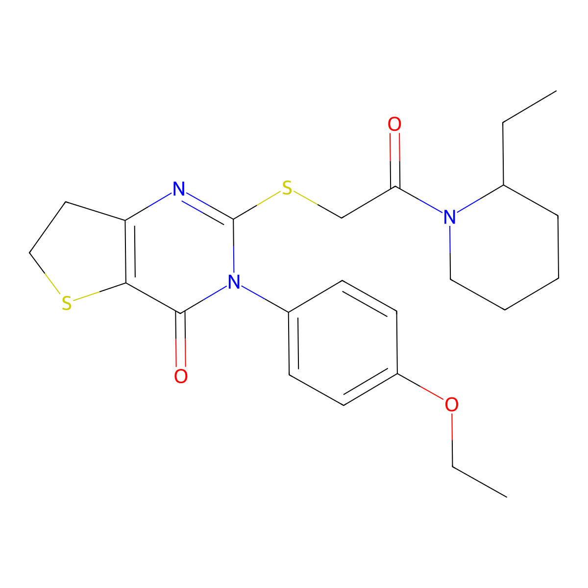 3-(4-ethoxyphenyl)-2-((2-(2-ethylpiperidin-1-yl)-2-oxoethyl)thio)-6,7-dihydrothieno[3,2-d]pyrimidin-4(3H)-one molecular structure, CAS 686772-31-6