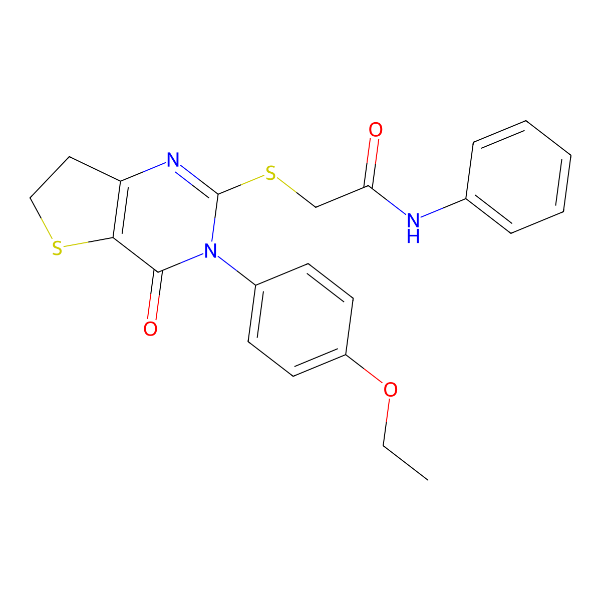 2-[[3-(4-ethoxyphenyl)-4-oxo-6,7-dihydrothieno[3,2-d]pyrimidin-2-yl]sulfanyl]-N-phenylacetamide molecular structure, CAS 686772-34-9