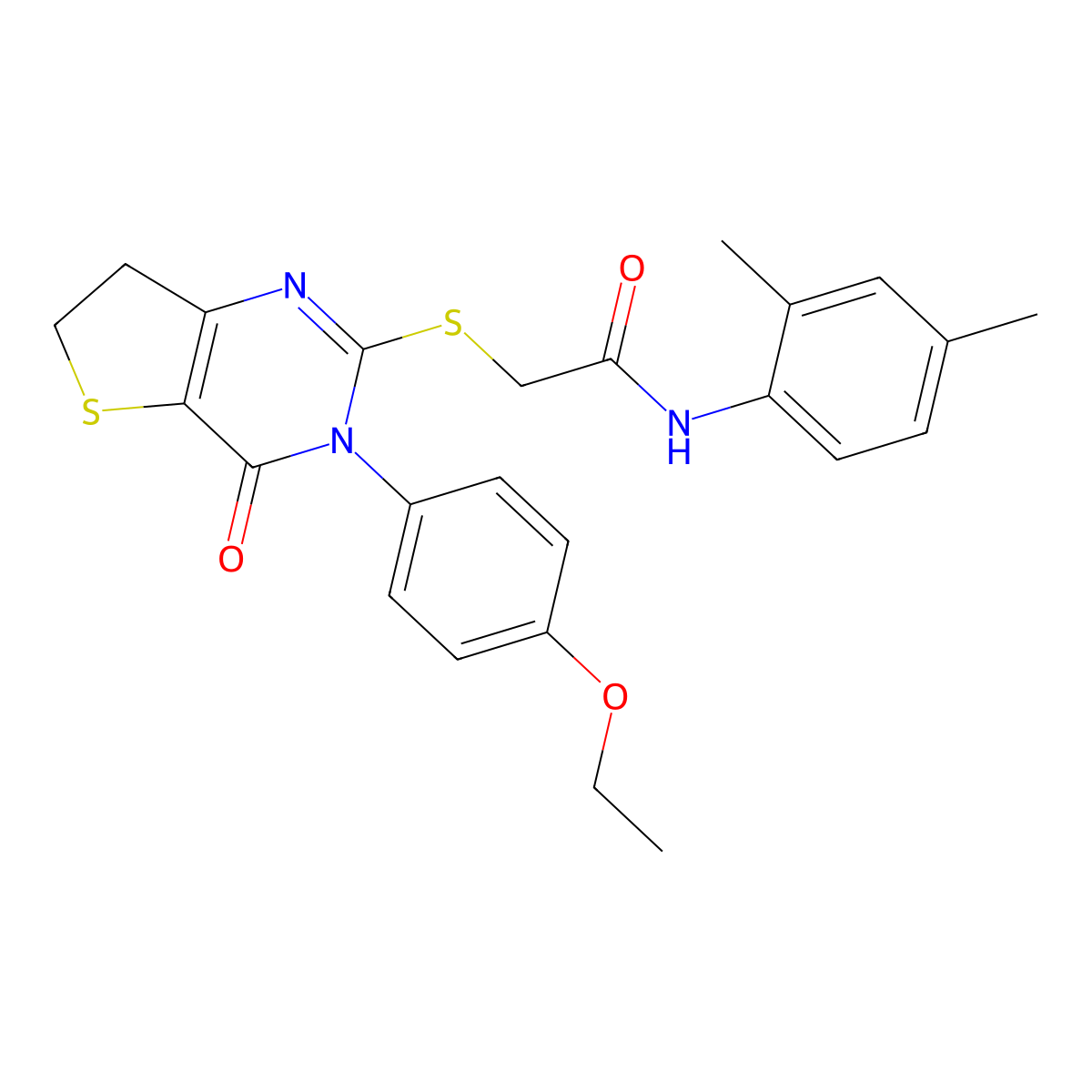 N-(2,4-dimethylphenyl)-2-((3-(4-ethoxyphenyl)-4-oxo-3,4,6,7-tetrahydrothieno[3,2-d]pyrimidin-2-yl)thio)acetamide molecular structure, CAS 686772-39-4