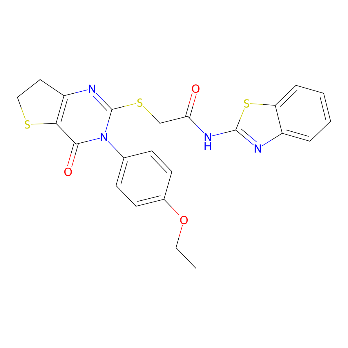 N-(benzo[d]thiazol-2-yl)-2-((3-(4-ethoxyphenyl)-4-oxo-3,4,6,7-tetrahydrothieno[3,2-d]pyrimidin-2-yl)thio)acetamide molecular structure, CAS 686772-47-4