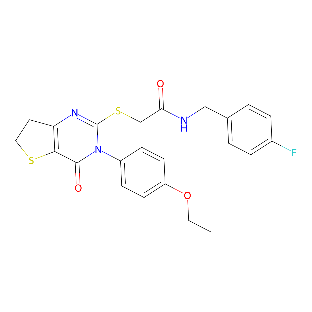 2-[[3-(4-ethoxyphenyl)-4-oxo-6,7-dihydrothieno[3,2-d]pyrimidin-2-yl]sulfanyl]-N-[(4-fluorophenyl)methyl]acetamide molecular structure, CAS 686772-55-4
