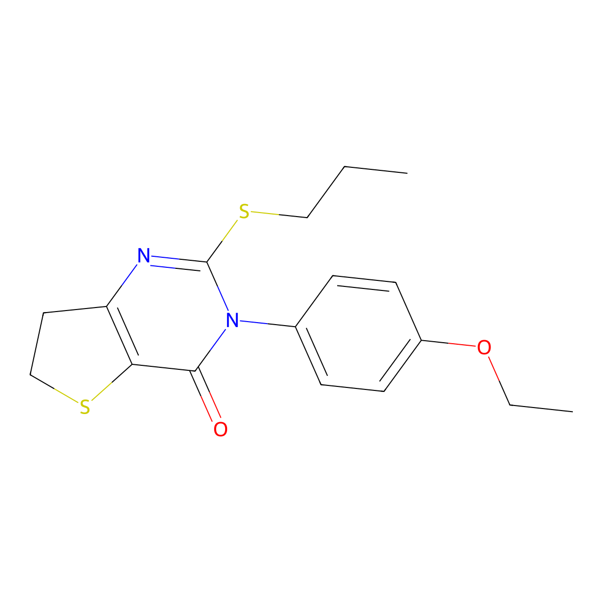 3-(4-ethoxyphenyl)-2-(propylthio)-6,7-dihydrothieno[3,2-d]pyrimidin-4(3H)-one molecular structure, CAS 686772-59-8