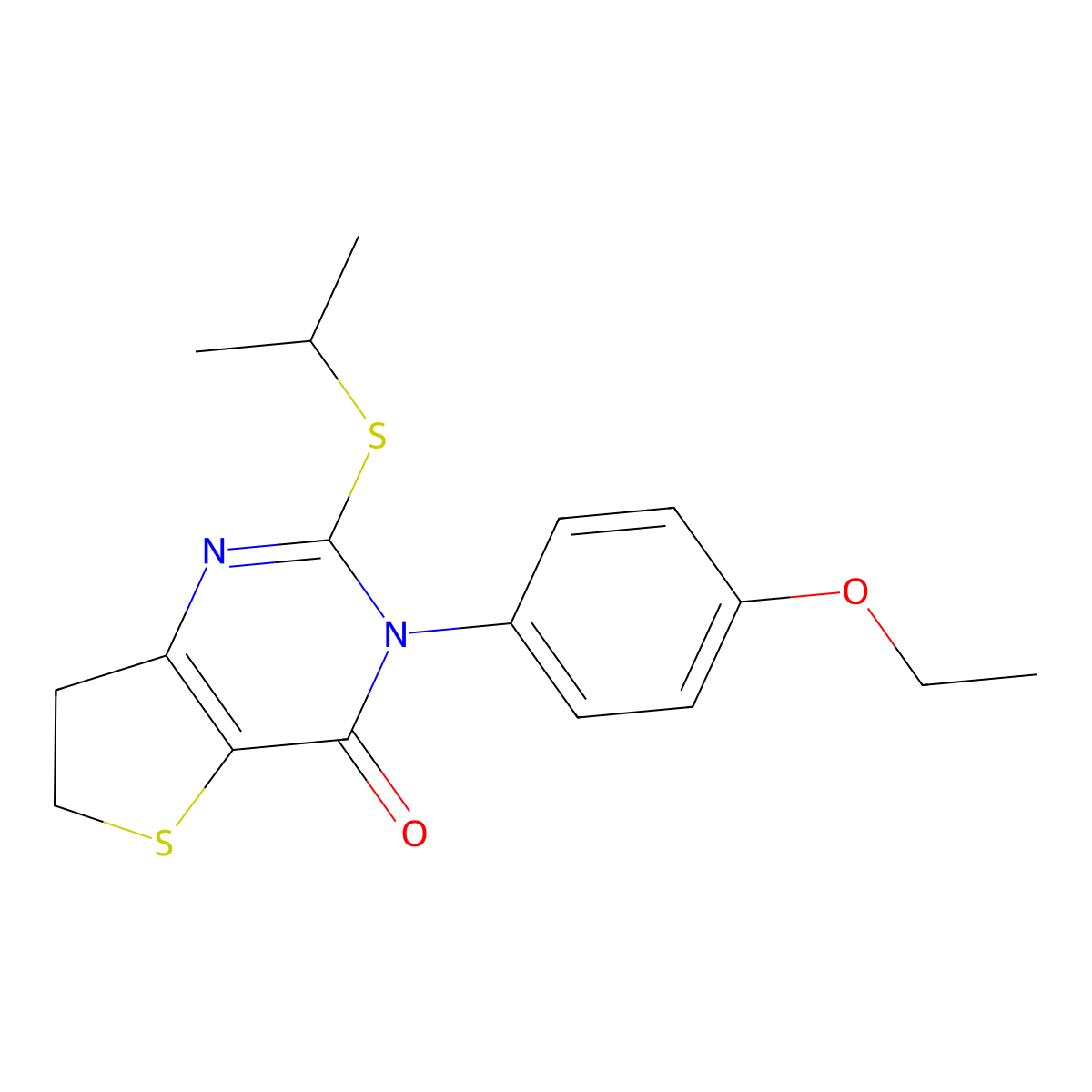 3-(4-ethoxyphenyl)-2-(isopropylthio)-6,7-dihydrothieno[3,2-d]pyrimidin-4(3H)-one molecular structure, CAS 686772-60-1
