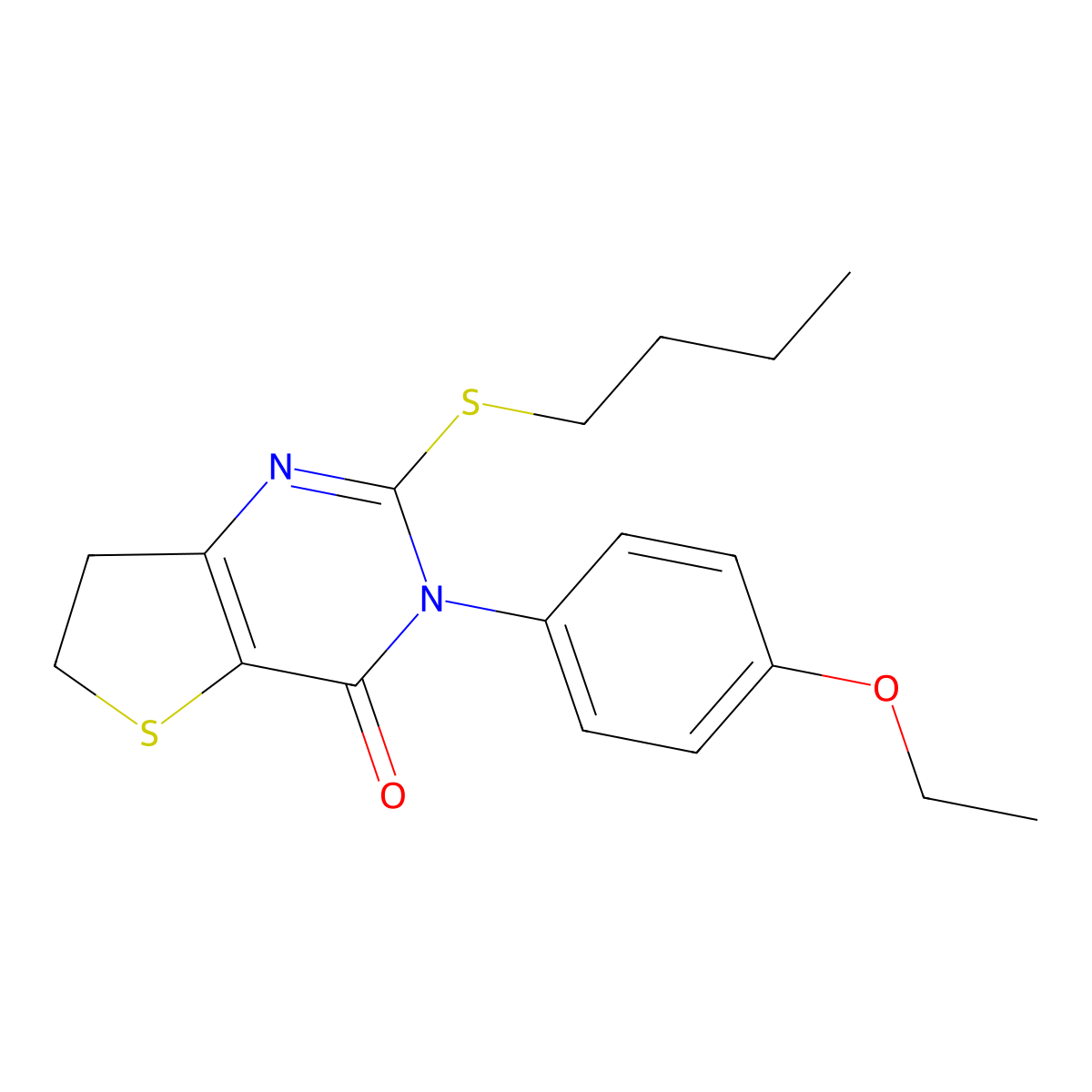 2-Butylsulfanyl-3-(4-ethoxyphenyl)-6,7-dihydrothieno[3,2-d]pyrimidin-4-one molecular structure, CAS 686772-61-2