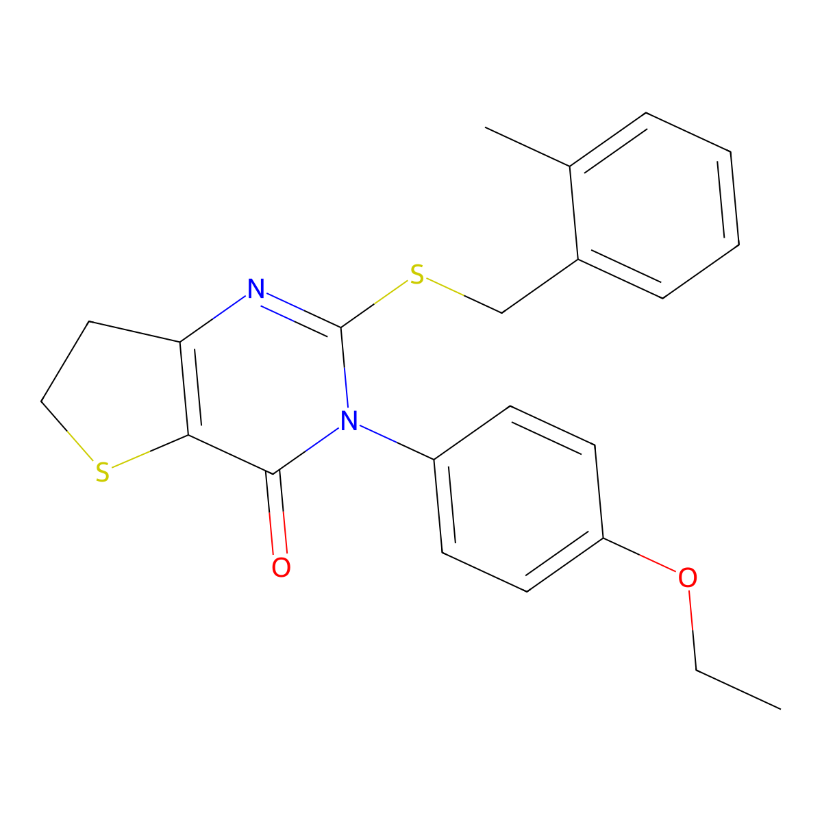 3-(4-ethoxyphenyl)-2-((2-methylbenzyl)thio)-6,7-dihydrothieno[3,2-d]pyrimidin-4(3H)-one molecular structure, CAS 686772-66-7