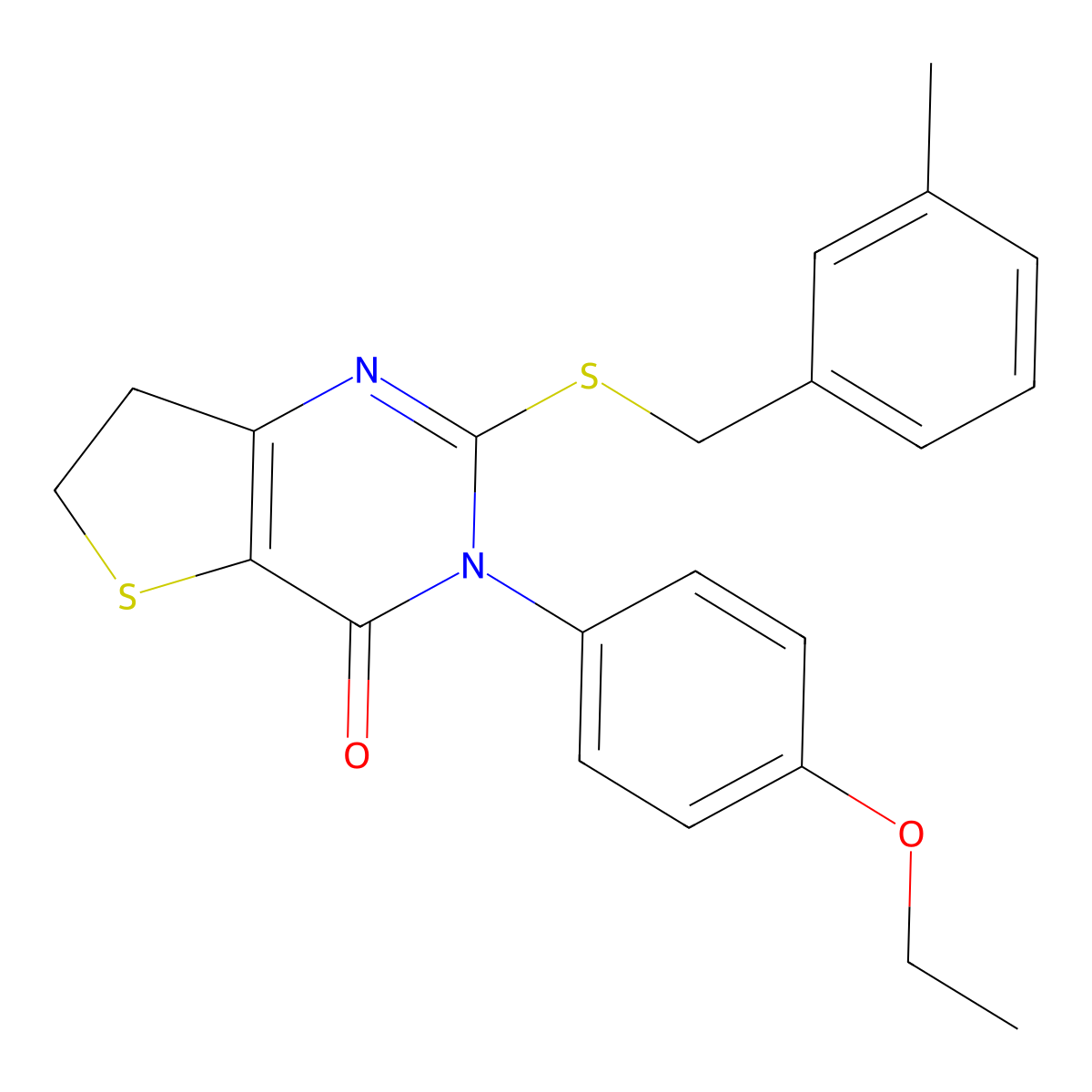 3-(4-ethoxyphenyl)-2-((3-methylbenzyl)thio)-6,7-dihydrothieno[3,2-d]pyrimidin-4(3H)-one molecular structure, CAS 686772-68-9