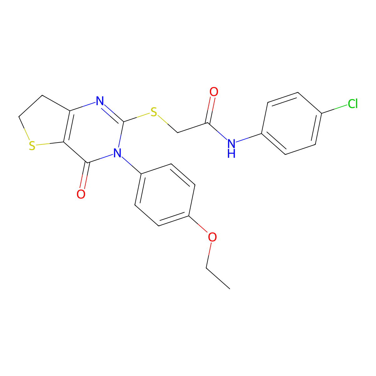 N-(4-chlorophenyl)-2-[[3-(4-ethoxyphenyl)-4-oxo-6,7-dihydrothieno[3,2-d]pyrimidin-2-yl]sulfanyl]acetamide molecular structure, CAS 686772-82-7