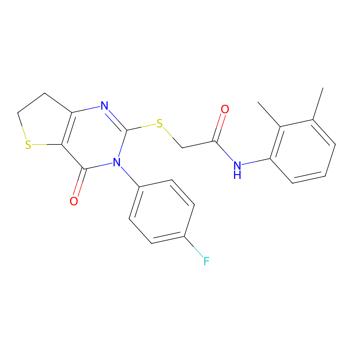 N-(2,3-dimethylphenyl)-2-[[3-(4-fluorophenyl)-4-oxo-6,7-dihydrothieno[3,2-d]pyrimidin-2-yl]sulfanyl]acetamide molecular structure, CAS 686773-11-5
