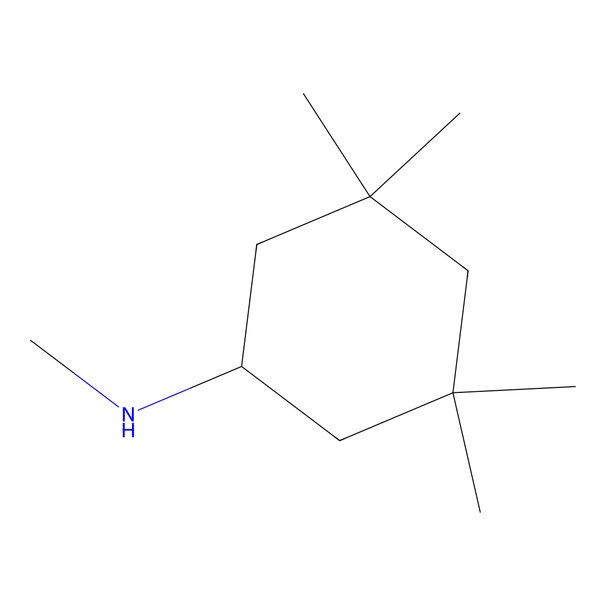 N,3,3,5,5-Pentamethylcyclohexan-1-amine molecular structure, CAS 686779-06-6