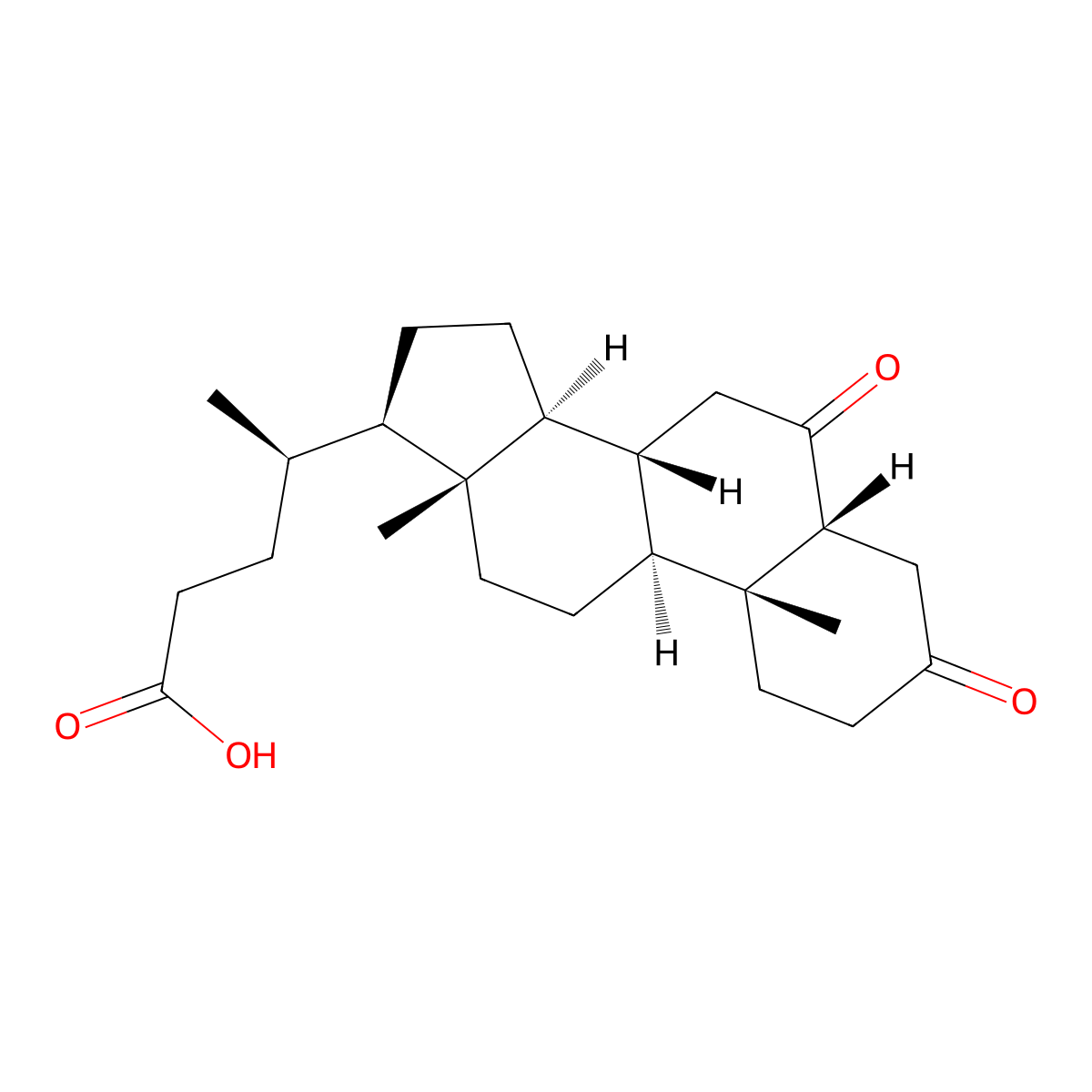 3,6-Dioxocholan-24-oic acid molecular structure, CAS 6868-73-1