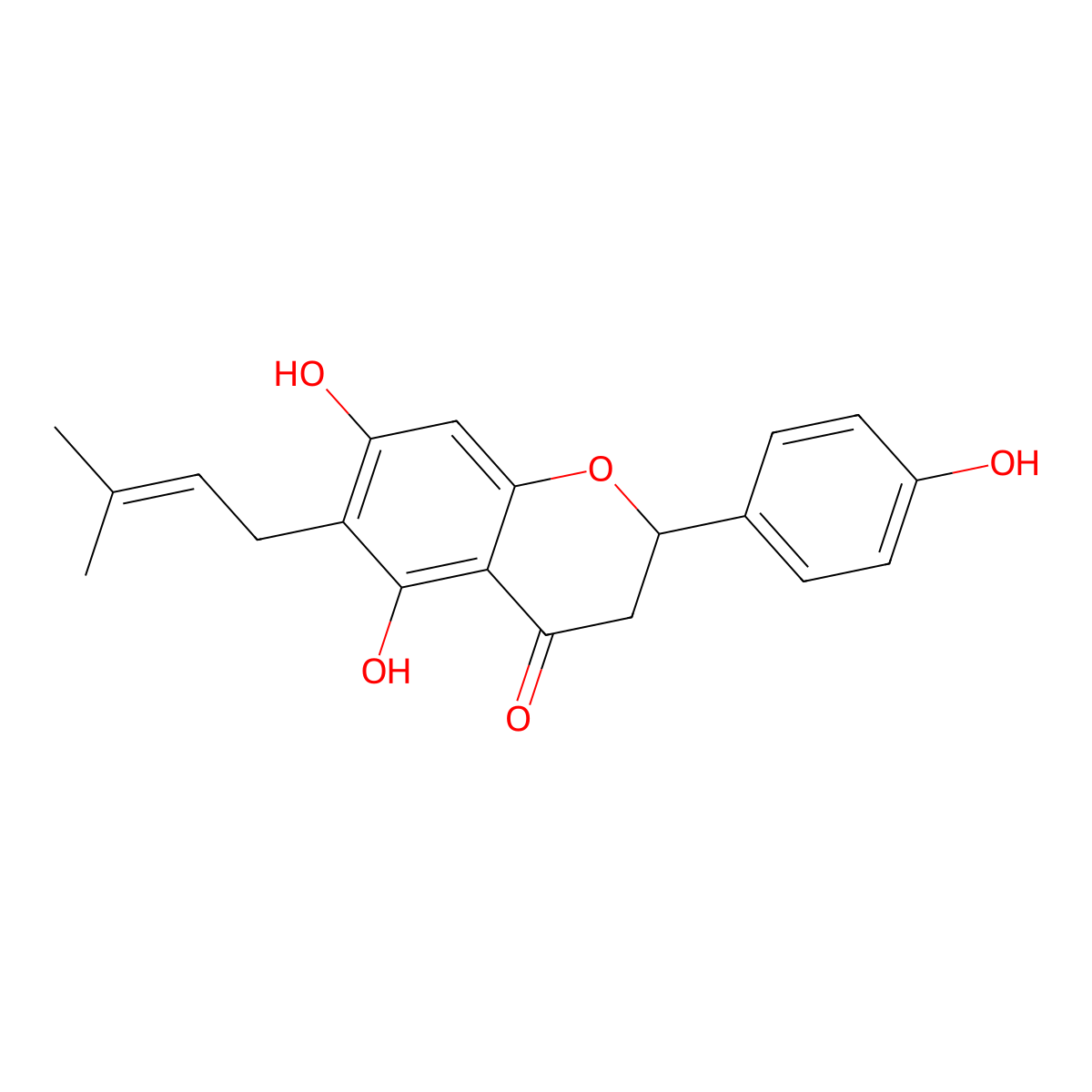 5,7,4'-Trihydroxy-6-prenylflavanone molecular structure, CAS 68682-01-9