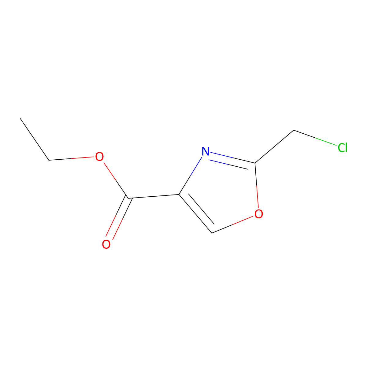 Ethyl 2-(chloromethyl)-1,3-oxazole-4-carboxylate molecular structure, CAS 68683-09-0