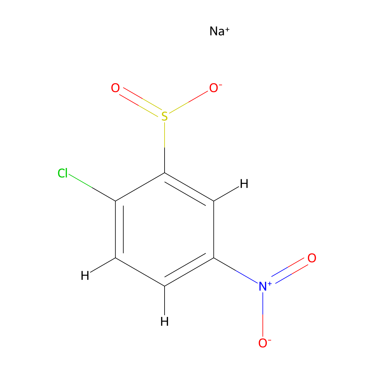 Benzenesulfinic acid, 2-chloro-5-nitro-, sodium salt (1:1) molecular structure, CAS 68683-43-2