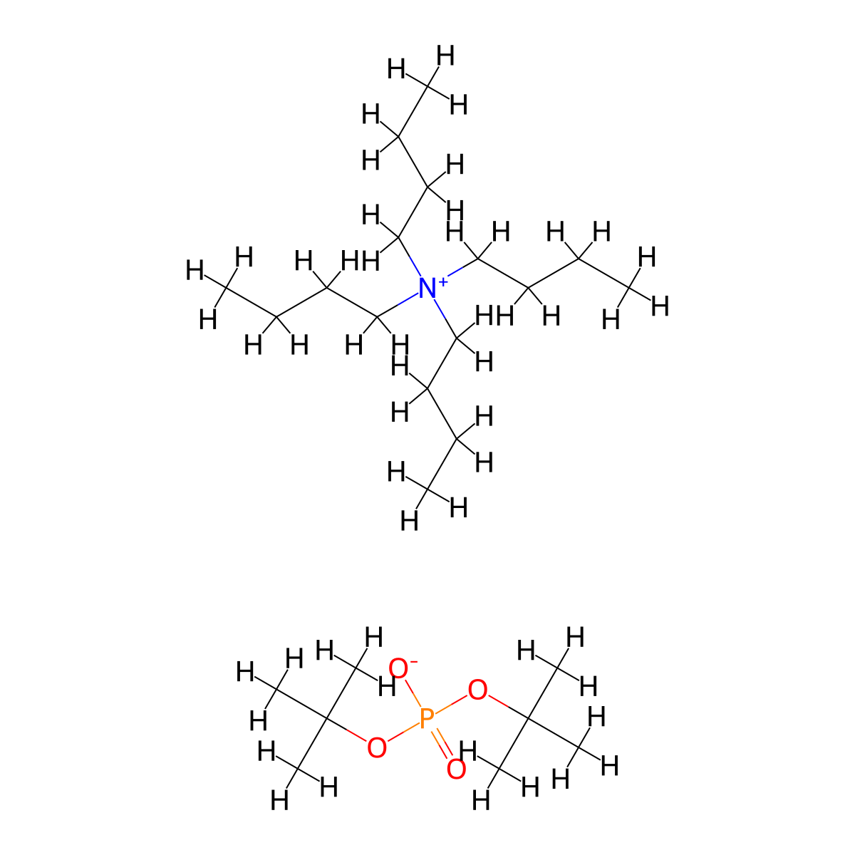 Tetra-n-butylammonium di-tert-butylphosphate molecular structure, CAS 68695-48-7