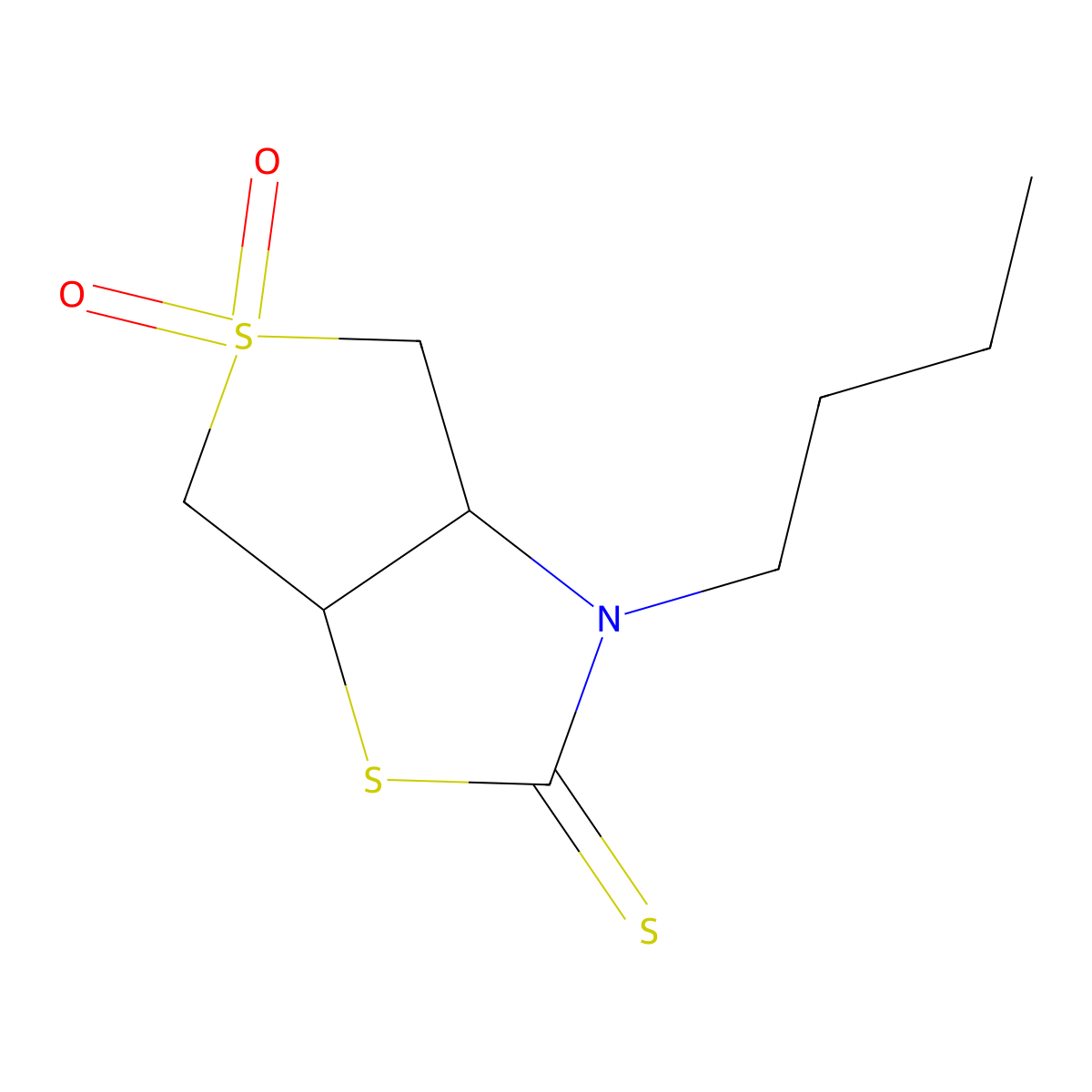 3-butyltetrahydrothieno[3,4-d][1,3]thiazole-2(3H)-thione 5,5-dioxide molecular structure, CAS 68696-82-2