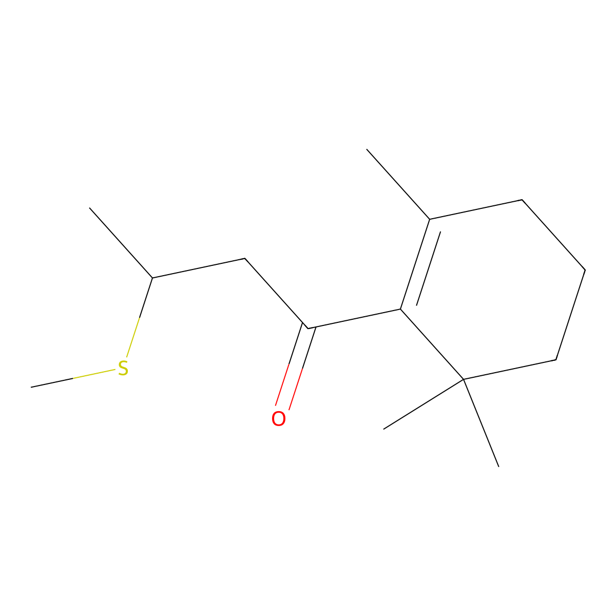 1-(3-(Methylthio)-butyryl)-2,6,6-trimethylcyclohexene molecular structure, CAS 68697-67-6