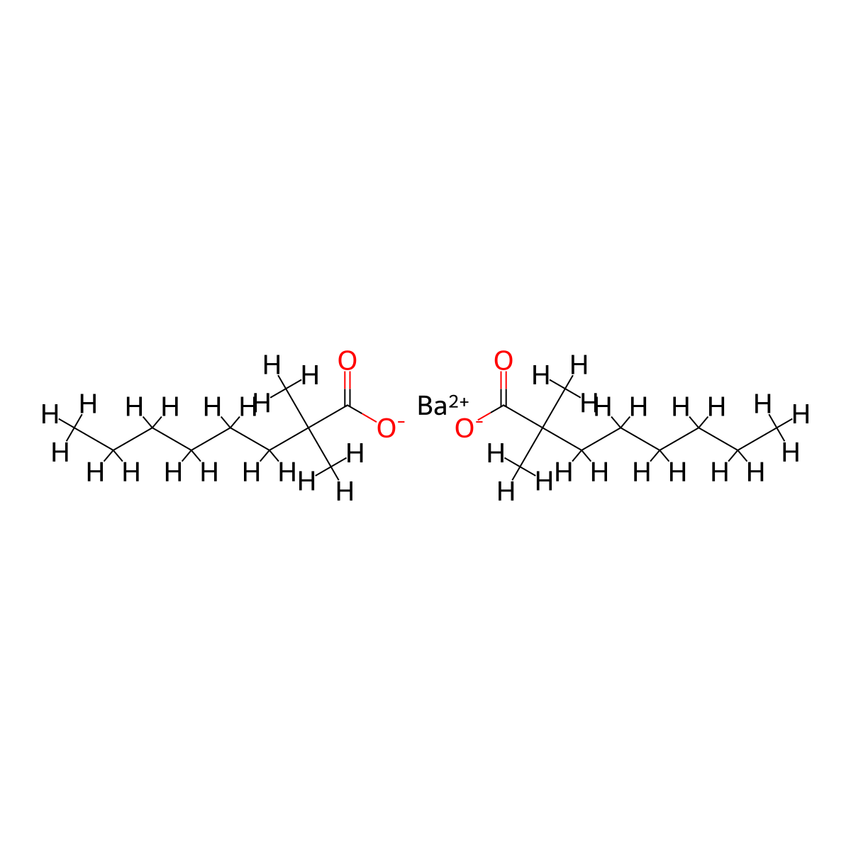 Octanoic acid, 2,2-dimethyl-, barium salt (2:1) molecular structure, CAS 68698-60-2