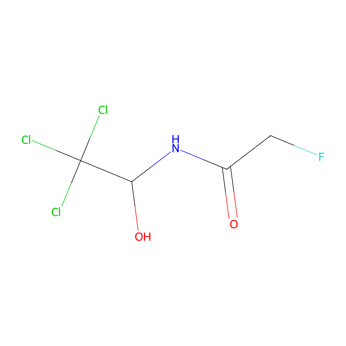 2-fluoro-N-(2,2,2-trichloro-1-hydroxyethyl)acetamide molecular structure, CAS 687-01-4