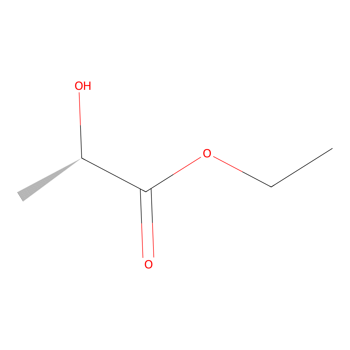 (L)-ethyl lactate molecular structure, CAS 687-47-8