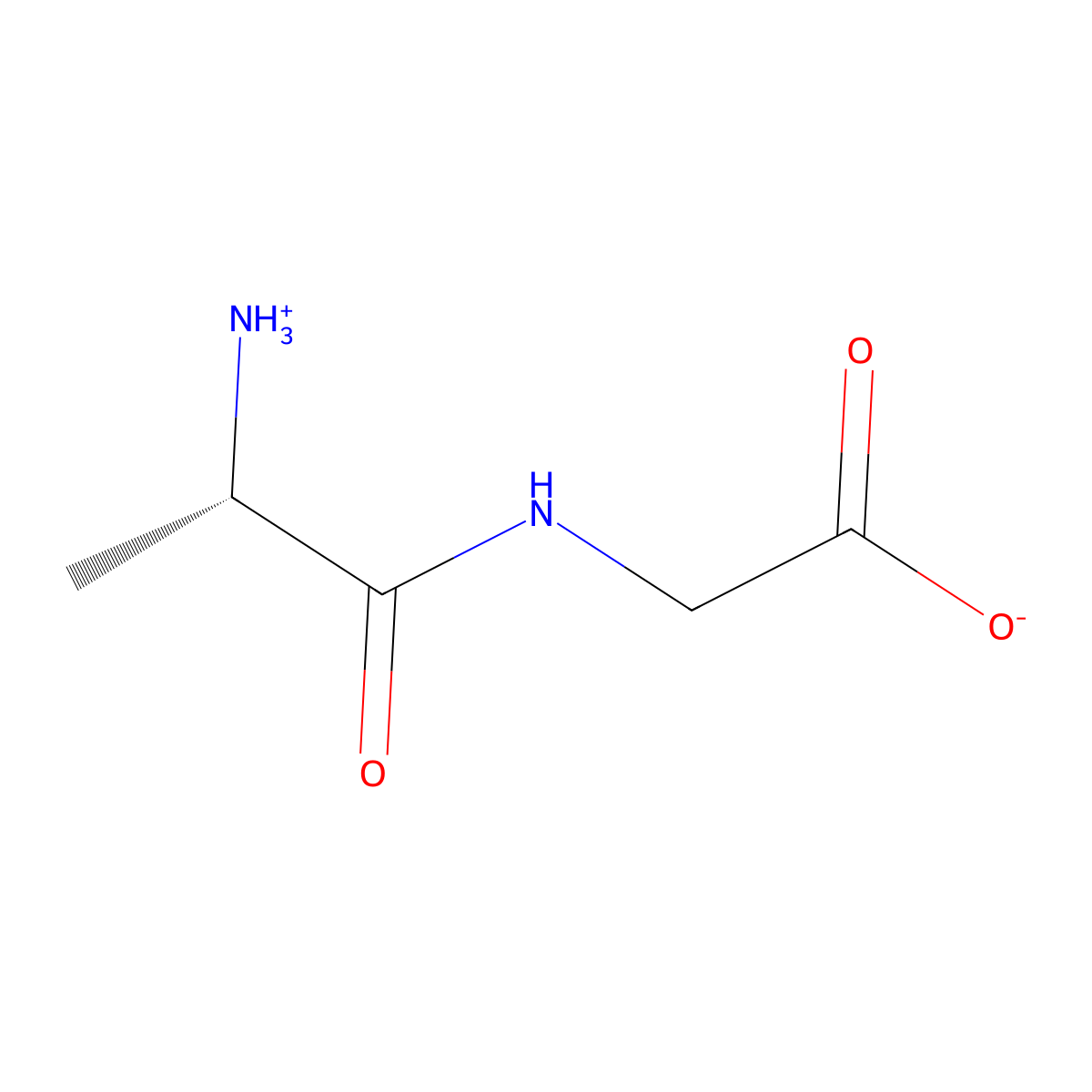 {[(2S)-2-ammoniopropanoyl]amino}acetate molecular structure, CAS 687-69-4