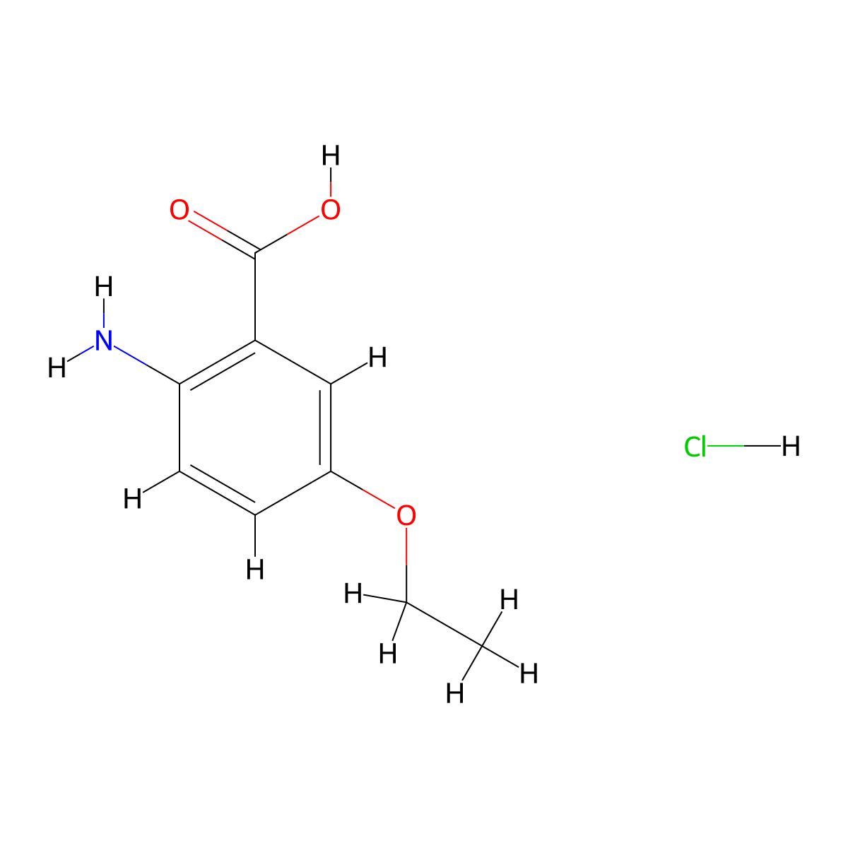 2-Amino-5-ethoxybenzoic acid hydrochloride molecular structure, CAS 68701-01-9