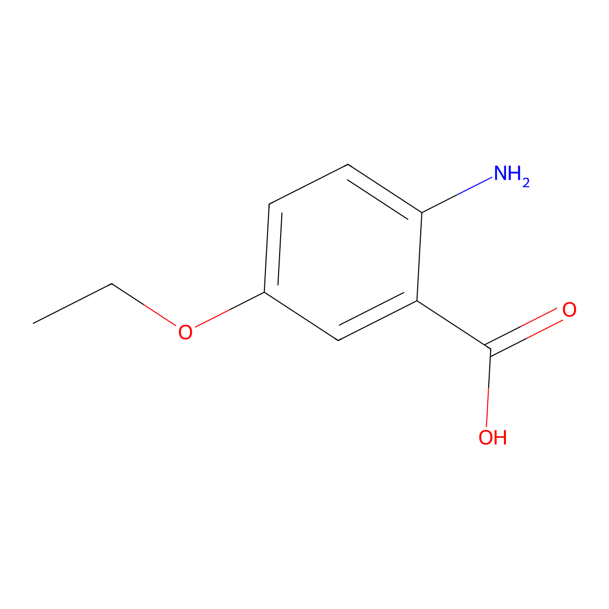 2-Amino-5-ethoxybenzoic acid molecular structure, CAS 68701-14-4