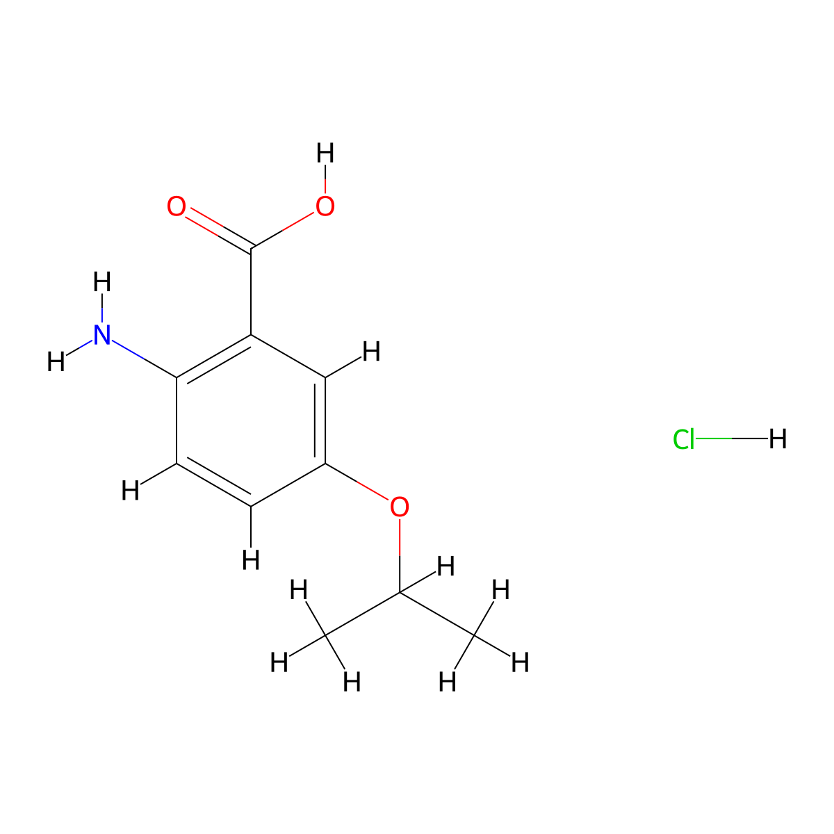 2-Amino-5-isopropoxybenzoic acid hydrochloride molecular structure, CAS 68701-16-6