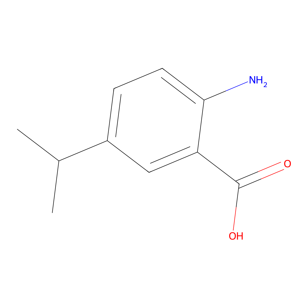 2-Amino-5-(propan-2-yl)benzoic acid molecular structure, CAS 68701-22-4